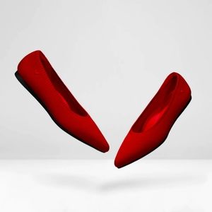 Vivaia Ruby Red Aria 5 Pointed-Toe Ballet Flats